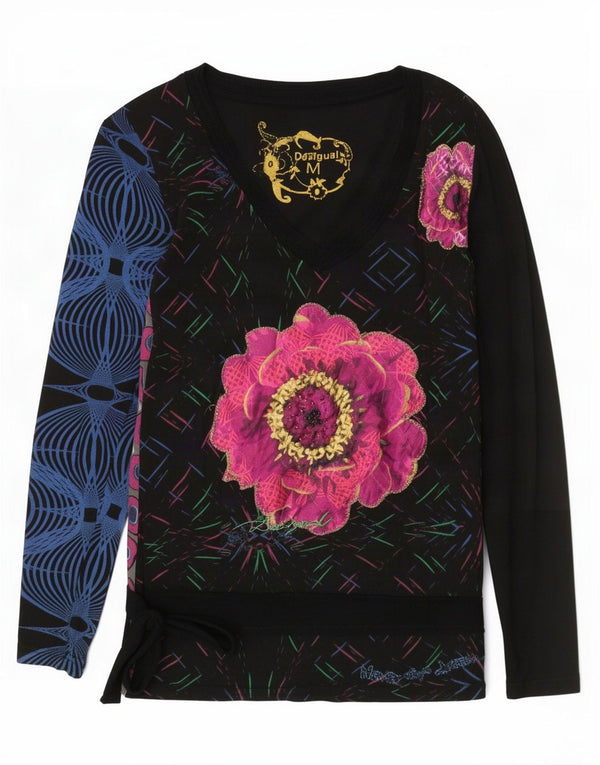 Desigual Womens Abstract Pattern Blouse Top UK 12 Medium Multicoloured