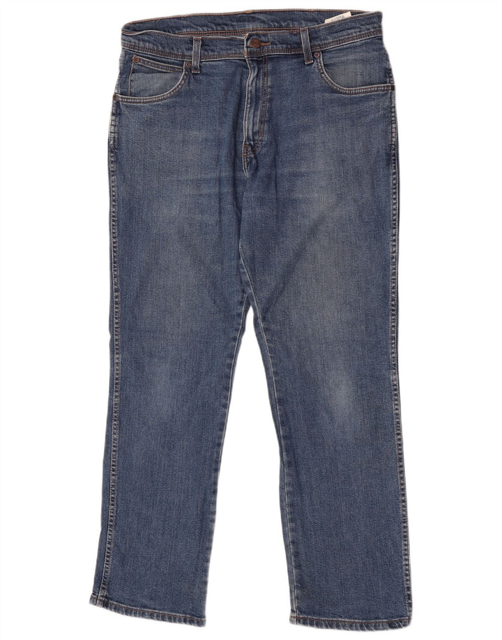 Męskie jeansy Wrangler o prostym kroju W36 L30, niebieskie, bawełniane