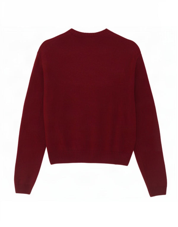 Sweter damski Zara Cardigan UK 18 XL Burgundowa wełna