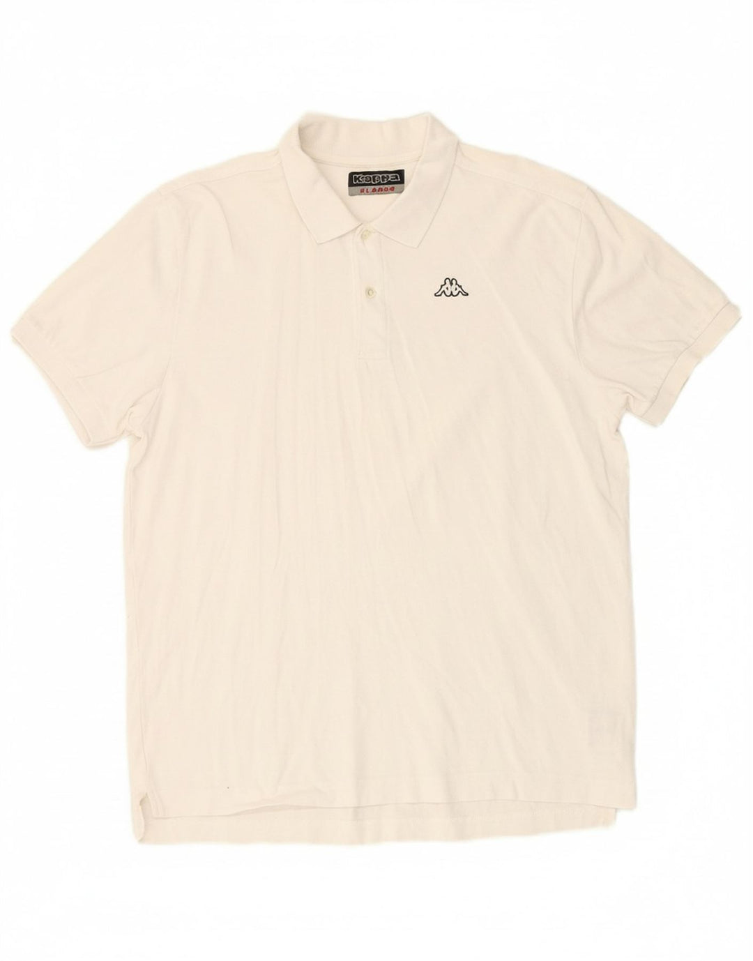 KAPPA Mens Polo Shirt XL White Cotton Vintage Kappa and Second-Hand Kappa from Messina Hembry 