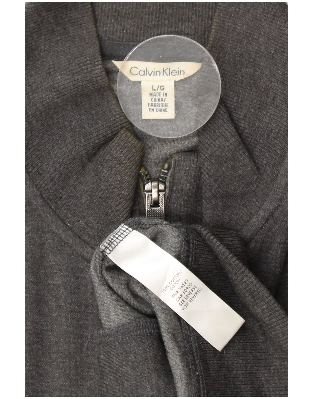 Męska kurtka dresowa CALVIN KLEIN, duża, szara, bawełniana