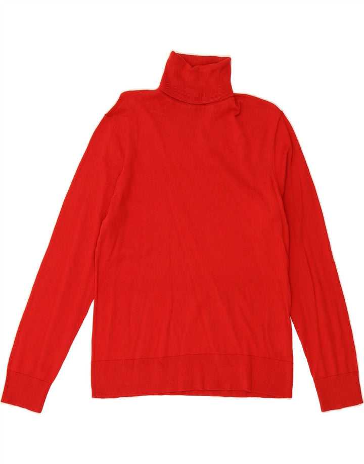 CHAPS Womens Roll Neck Jumper Sweater UK 14 Large Red Cotton Vintage Chaps and Second-Hand Chaps from Messina Hembry 