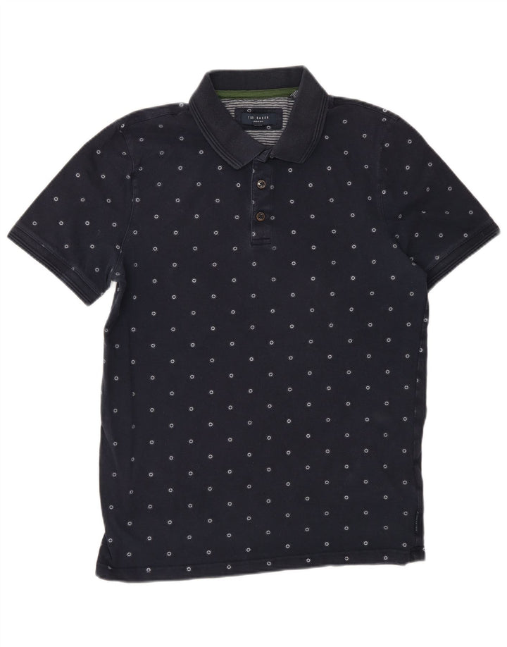 Męska koszulka polo Ted Baker, mała, granatowa, bawełniana w cętki
