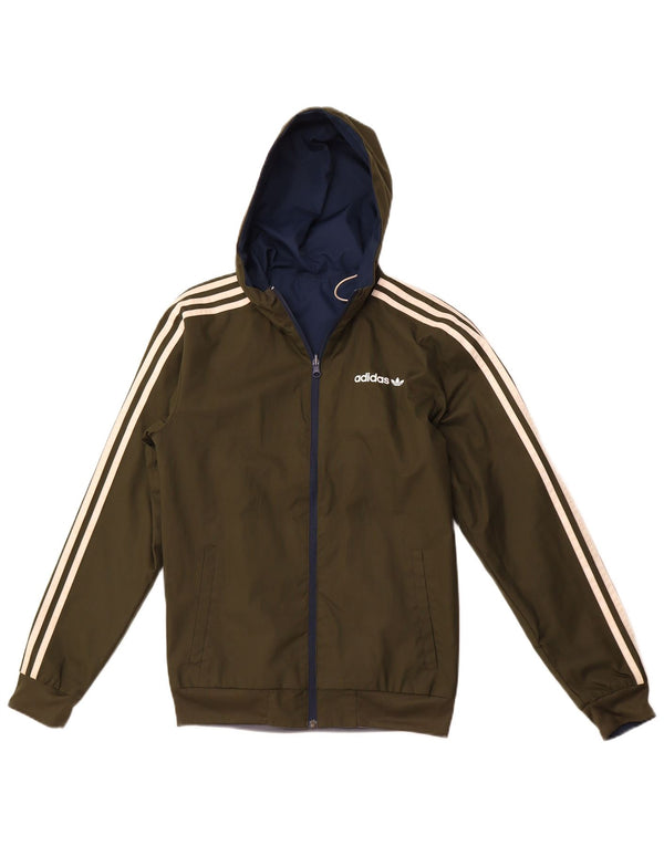 ADIDAS Męska dwustronna bluza dresowa z kapturem XS Khaki Poliester