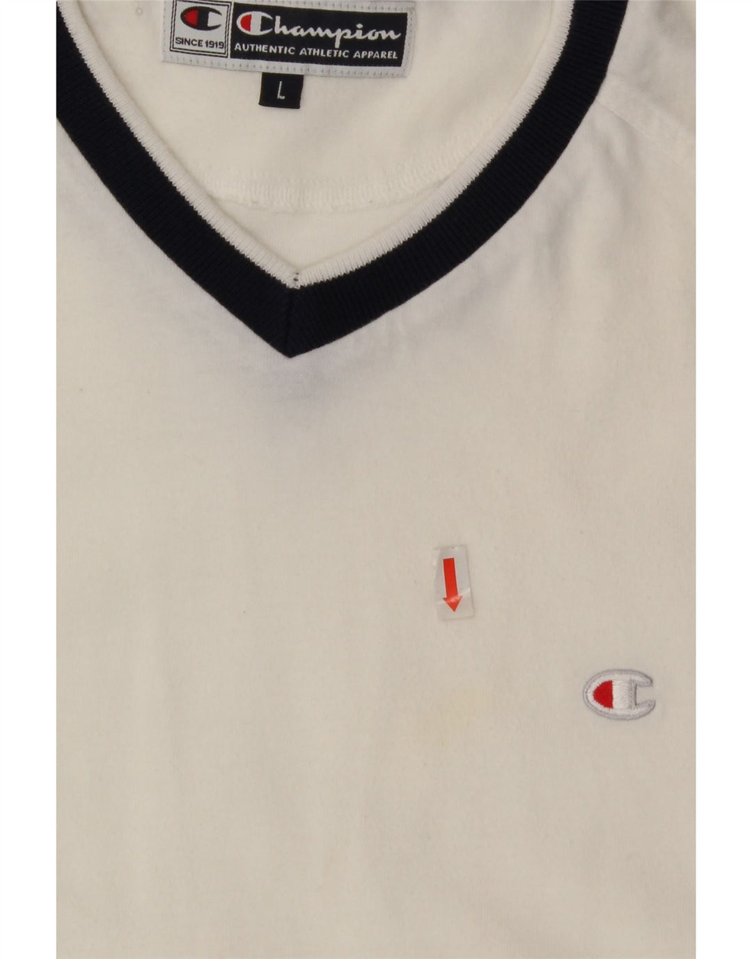 CHAMPION Mens T-Shirt Top Large White Cotton Vintage Champion and Second-Hand Champion from Messina Hembry 