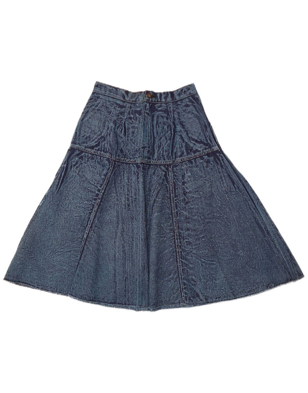 VINTAGE Womens High Waist Denim Skirt W28 Medium Blue