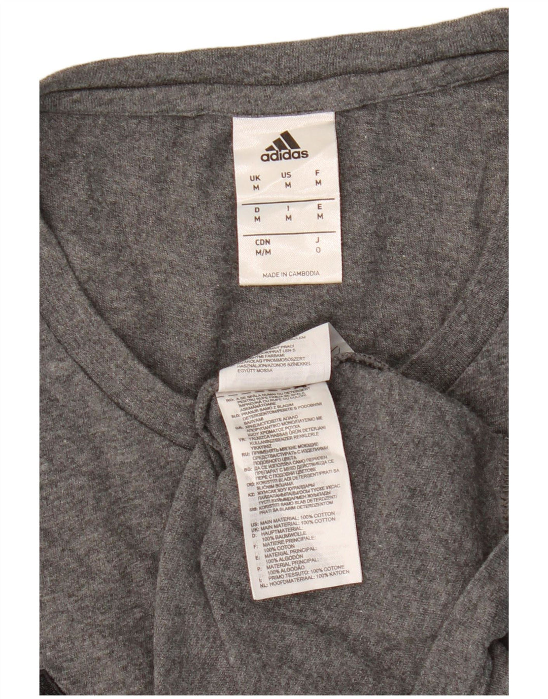 Adidas Męska Koszulka Top Średnia Szara Bawełna