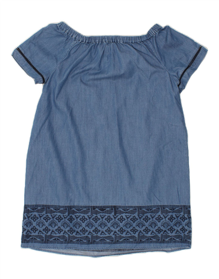 WHITE STUFF Womens Denim Dress UK 10 Small Blue Fair Isle Lyocell Vintage White Stuff and Second-Hand White Stuff from Messina Hembry 