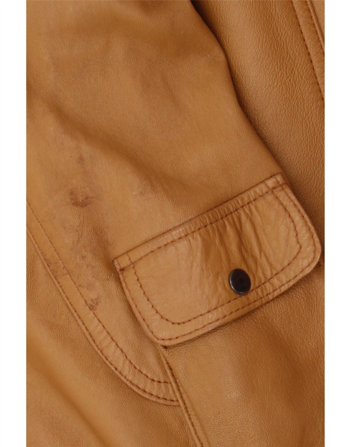 Pointers Męska kurtka skórzana o luźnym kroju UK 38 Średniobrązowa skóra