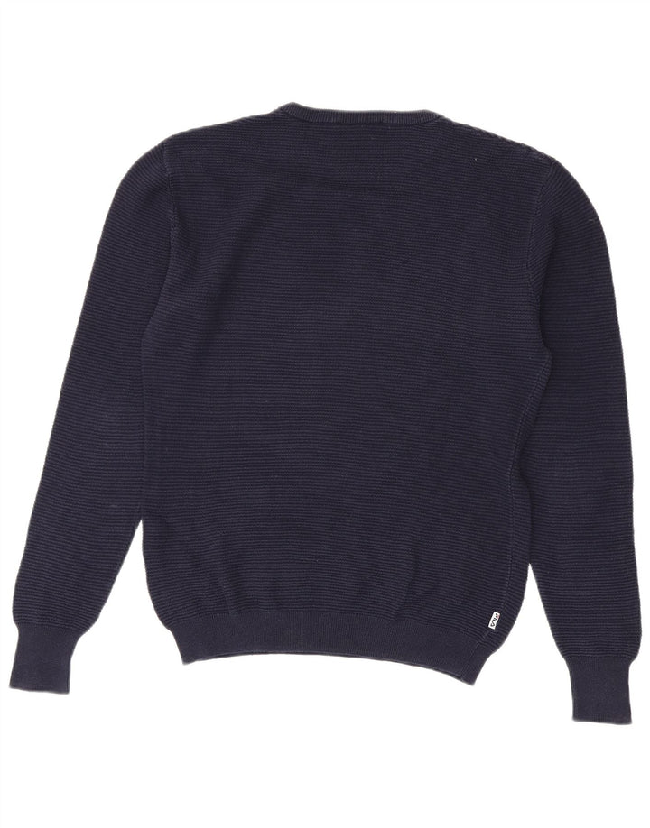 FILA Męski sweter z okrągłym dekoltem, mały, granatowy, bawełniany