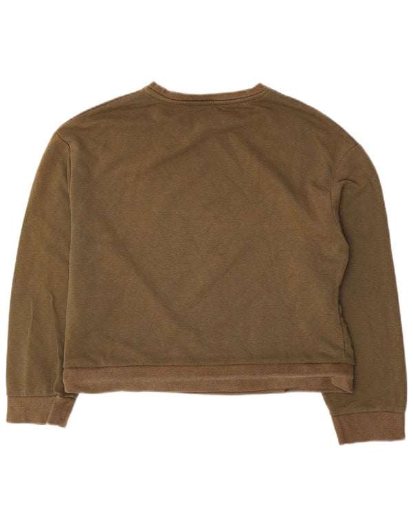Damski sweter oversize Zara UK 10, mały, bawełniany khaki