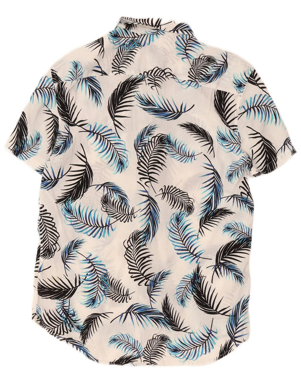Jack Wills Mens Short Sleeve Shirt Medium White Floral Viscose