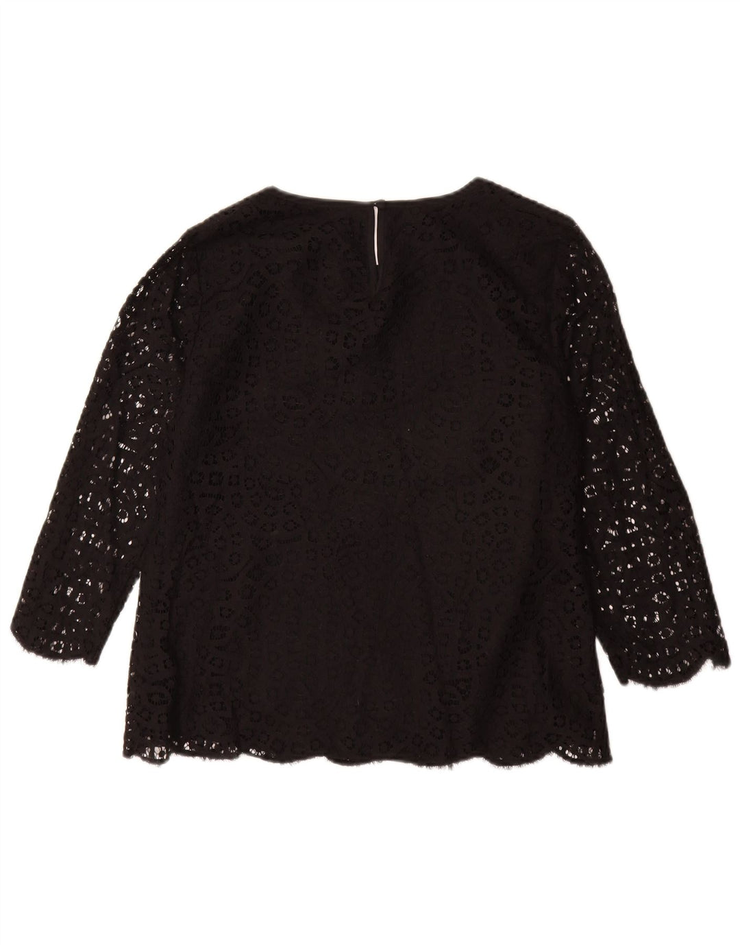 J. CREW Damska bluzka z rękawem 3/4, US 8, średnia czarna bawełniana w kwiaty