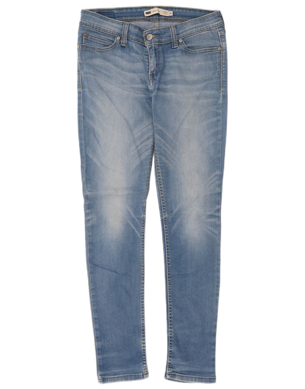 Damskie dżinsy rurki Levi's Demi Curve z niską talią W29 L32 Niebieska bawełna