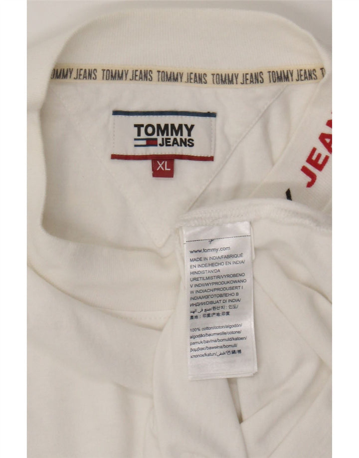 TOMMY HILFIGER Mens T-Shirt XL White Cotton Vintage Tommy Hilfiger and Second-Hand Tommy Hilfiger from Messina Hembry 