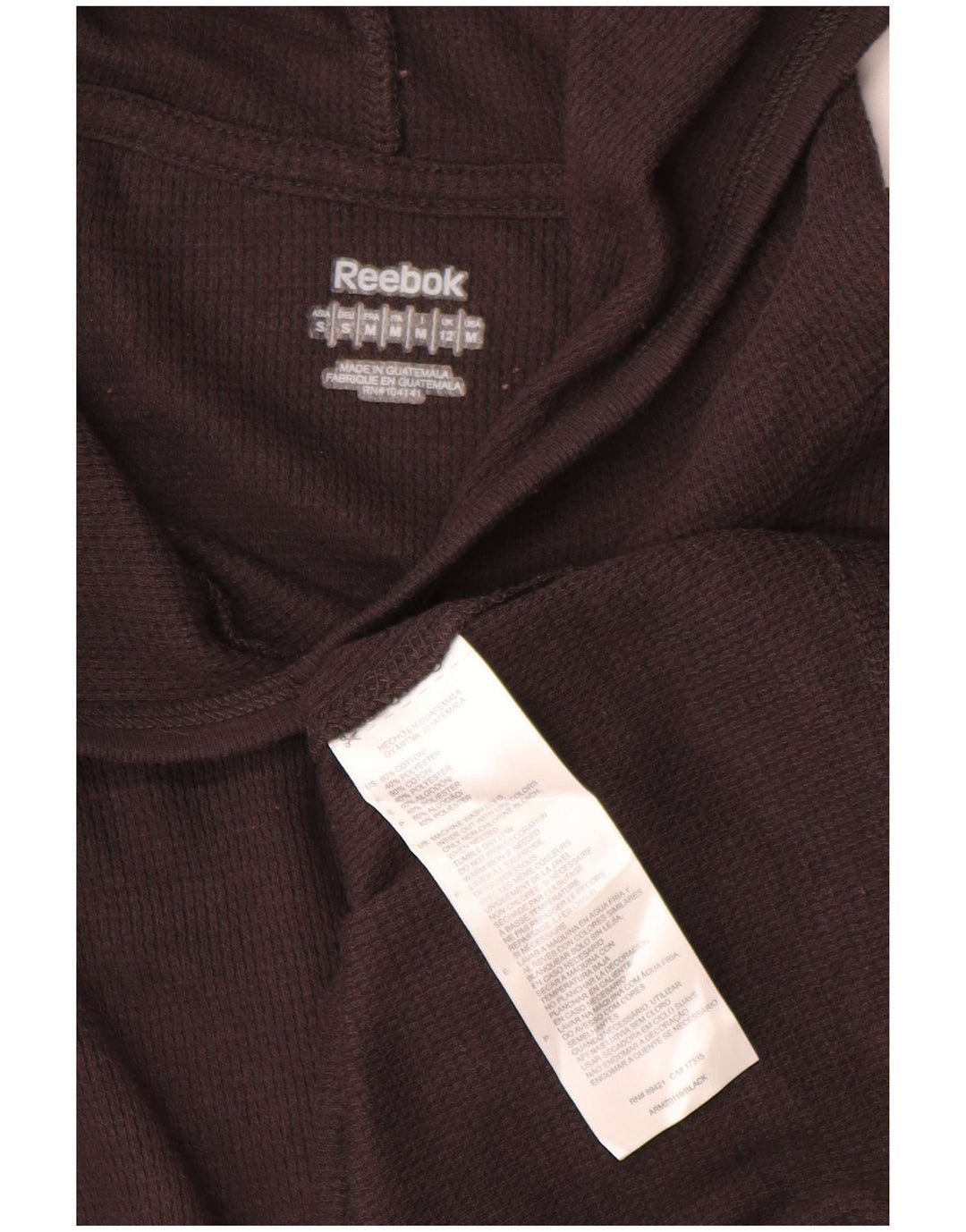 Damska koszulka Reebok z kapturem i długim rękawem, UK 12, średnia brązowa bawełna