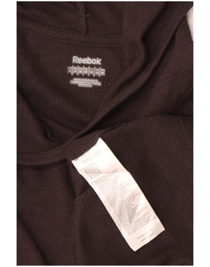 Damska koszulka Reebok z kapturem i długim rękawem, UK 12, średnia brązowa bawełna