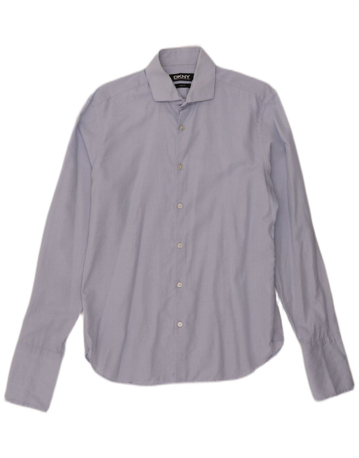 Koszula wizytowa Dkny Slim Fit, rozmiar 15 1/2, średnia niebieska kratka