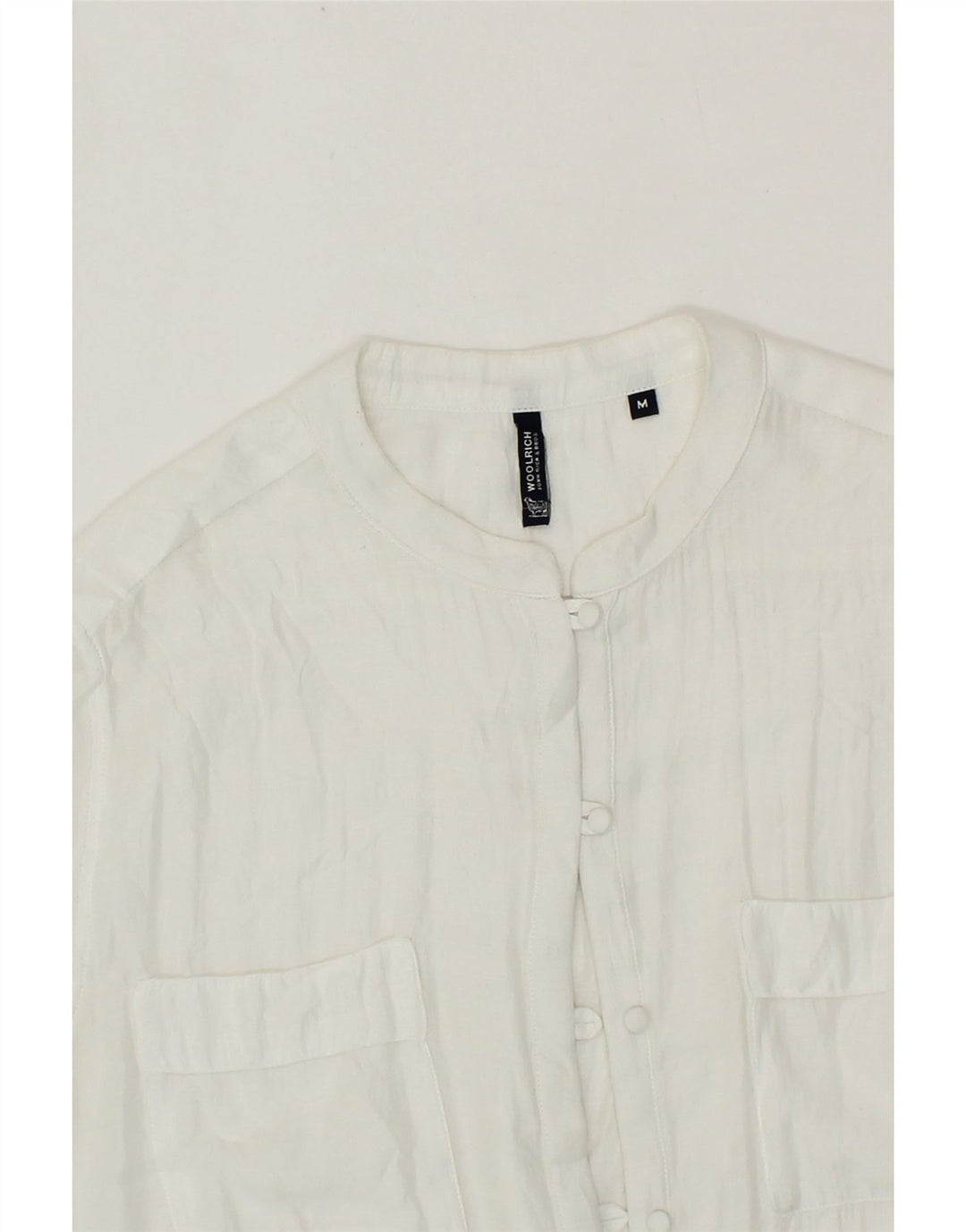 WOOLRICH Womens 3/4 Sleeve Shirt Blouse UK 14 Medium White Viscose Vintage Woolrich and Second-Hand Woolrich from Messina Hembry 