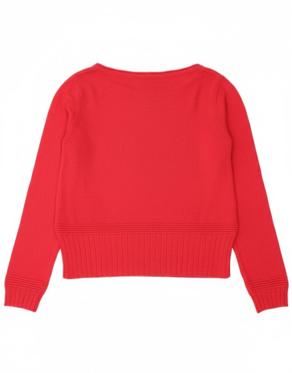 Damski sweter z krótkim rękawem Armani Jeans, z dekoltem w łódkę, UK 14, średni róż