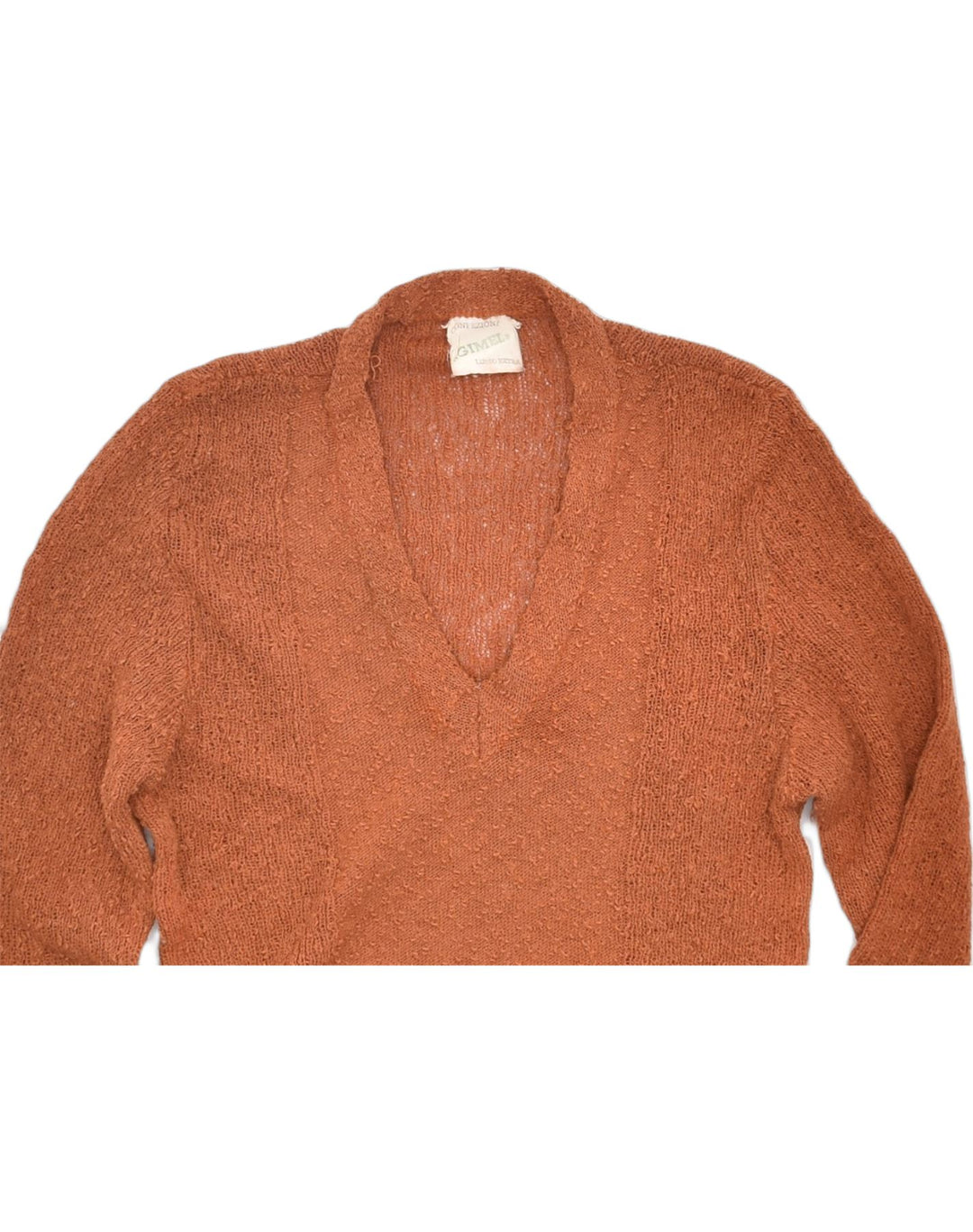 VINTAGE Womens V-Neck Jumper Sweater UK 10 Small Brown | Vintage | Thrift | Second-Hand | Used Clothing | Messina Hembry 