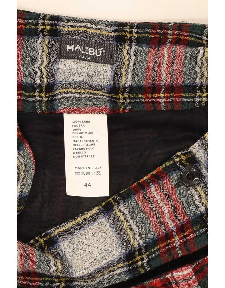 Vintage damska plisowana spódnica kopertowa IT 44 Medium W30 wielobarwna kratka