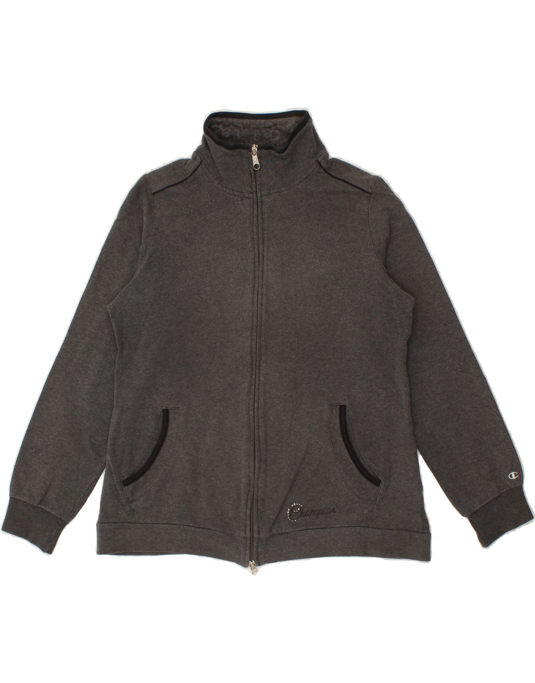 CHAMPION Womens Tracksuit Top Jacket UK 16 Large Grey Cotton Vintage Champion and Second-Hand Champion from Messina Hembry 