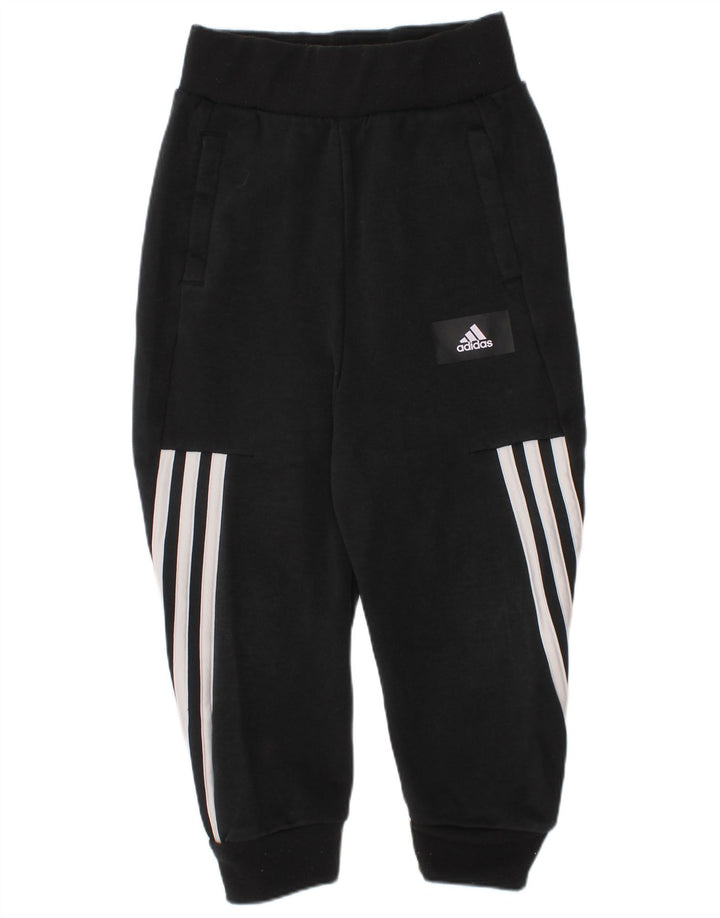 ADIDAS Boys Tracksuit Trousers Joggers 5-6 Years  Black