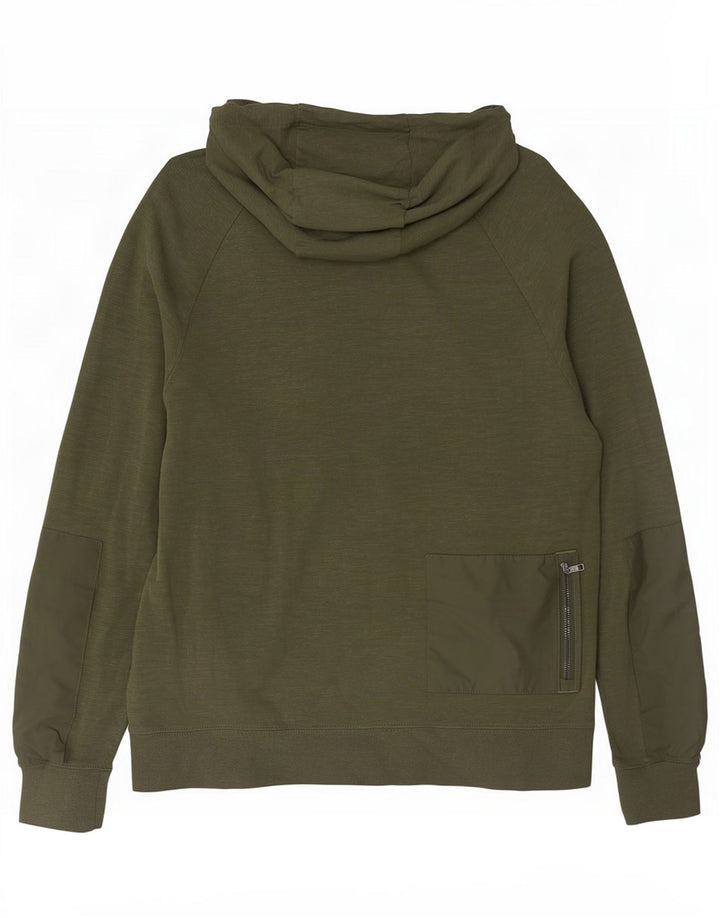 Męski sweter z kapturem i zamkiem błyskawicznym Nike, bawełna w kolorze khaki, nakrapiana
