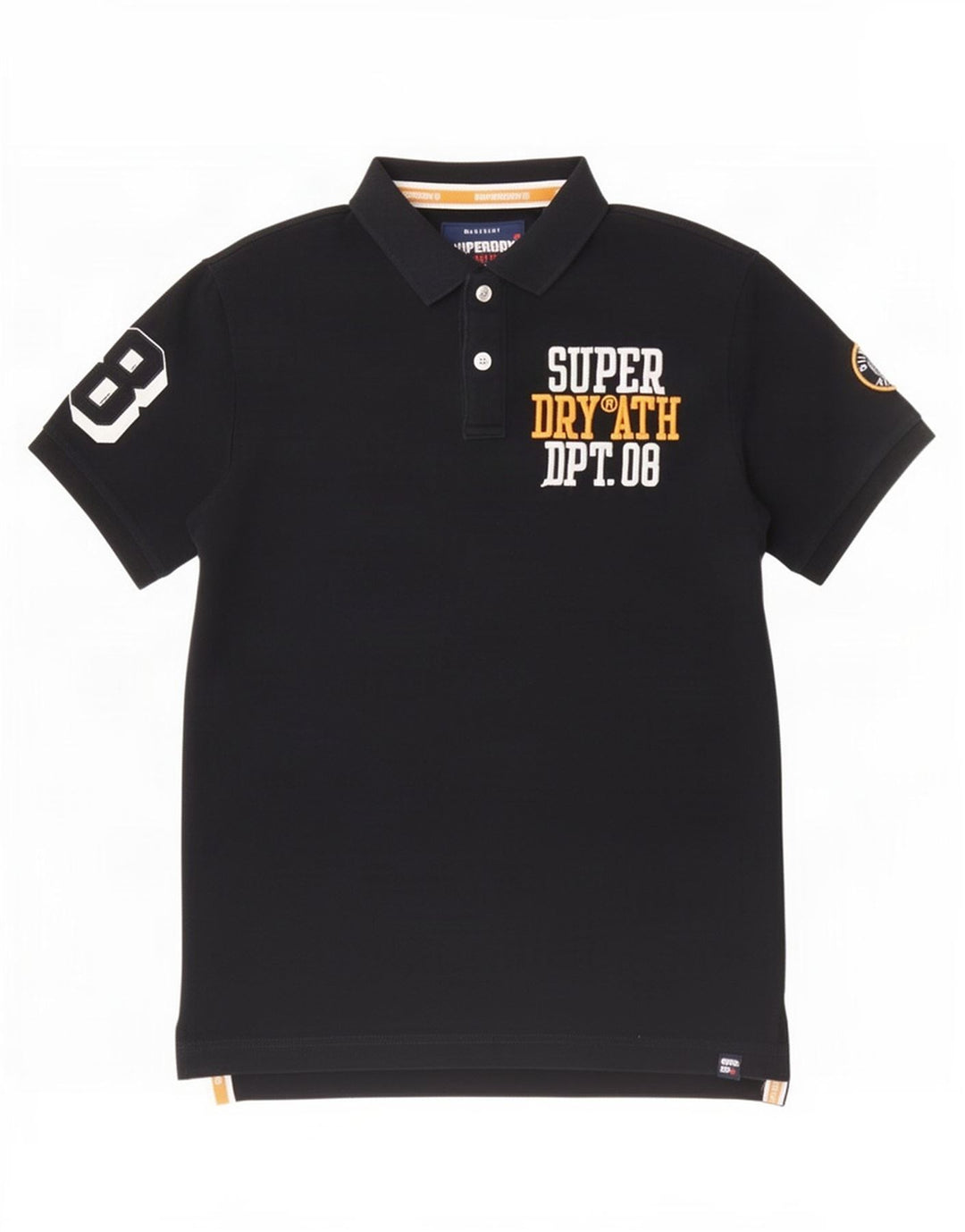 Męska koszulka polo Superdry z grafiką, duża, czarna, bawełniana