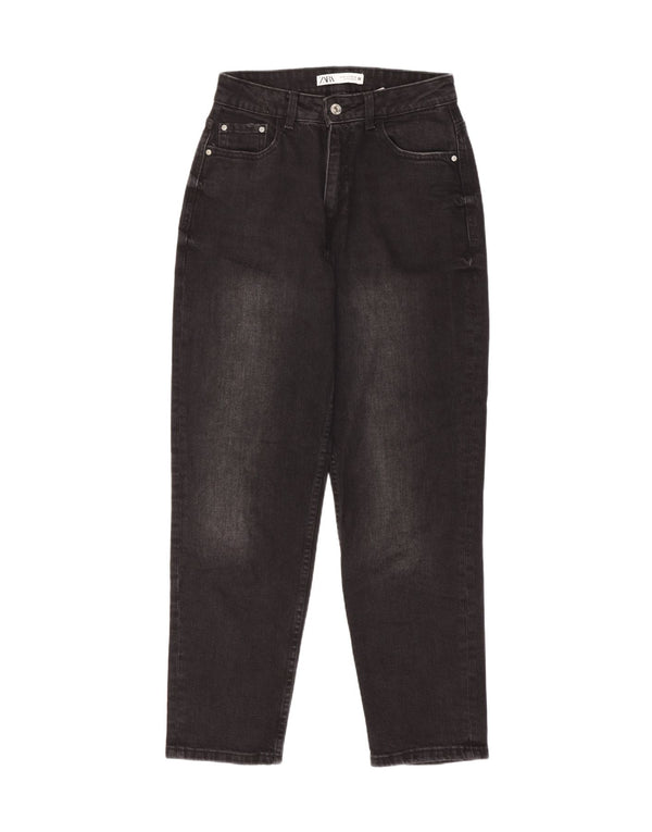 Damskie jeansy z wysokim stanem Zara EU 36 XS W26 L28 Czarna bawełna