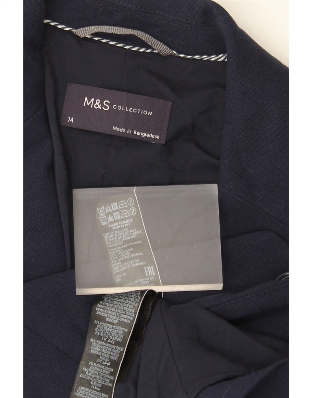 Marks & Spencer Damska marynarka zapinana na 2 guziki, UK 14, średni granat