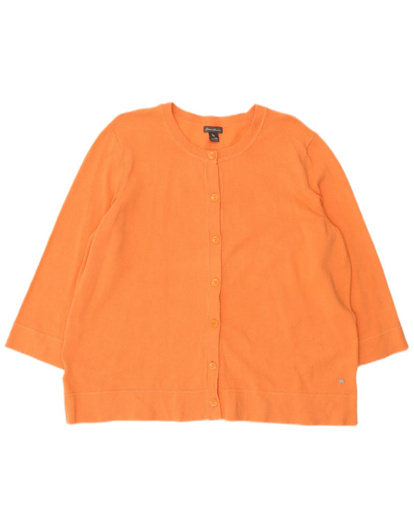 Sweter damski Eddie Bauer z rękawem 3/4, UK 20 2XL, pomarańczowy, bawełniany