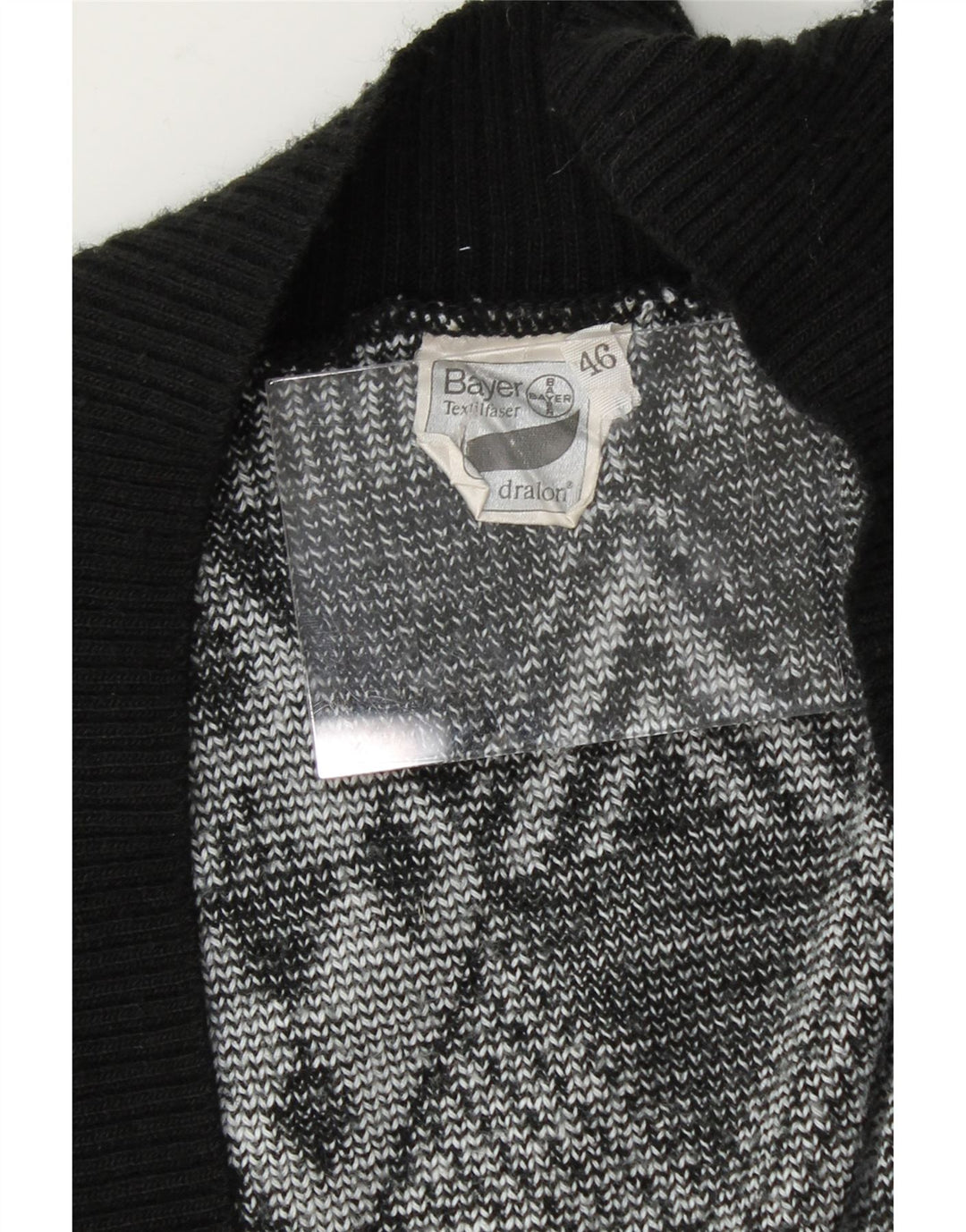 BAYER Womens V-Neck Jumper Sweater IT 46 Large Black Argyle/Diamond Vintage Bayer and Second-Hand Bayer from Messina Hembry 
