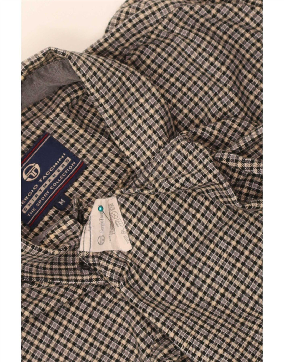 Koszula flanelowa męska Sergio Tacchini, bawełniana w szarą kratę