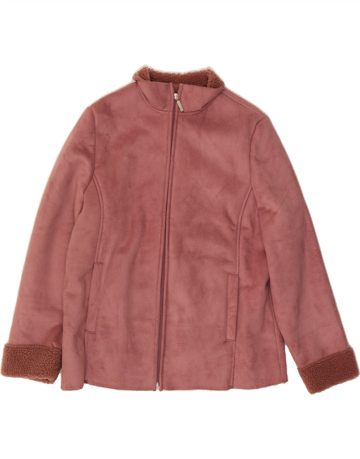 VINTAGE Womens Sherpa Jacket UK 18 XL Pink Polyester Vintage Vintage and Second-Hand Vintage from Messina Hembry 