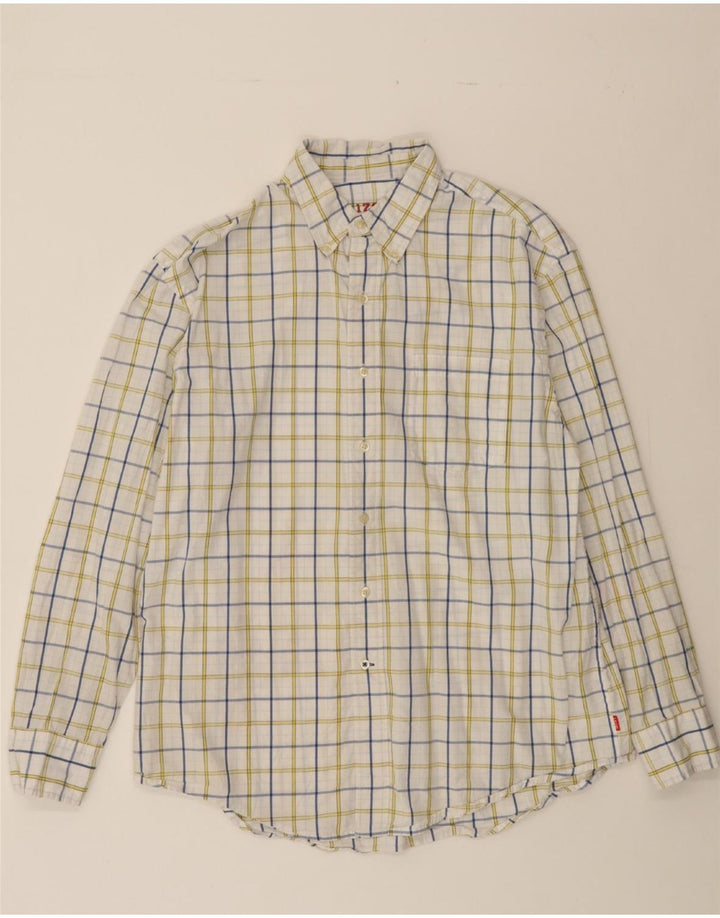 IZOD Mens Shirt Large White Check Cotton Vintage Izod and Second-Hand Izod from Messina Hembry 