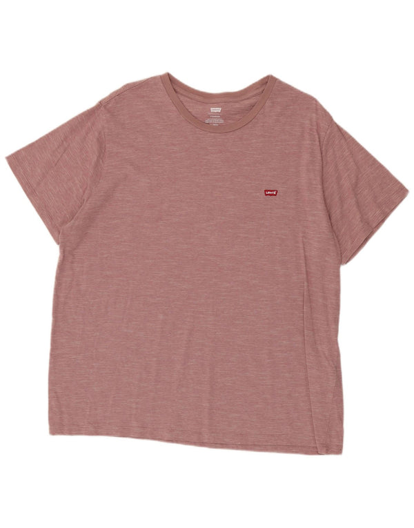 Męska koszulka standardowa Levi's Top XL, różowa, bawełniana w prążki