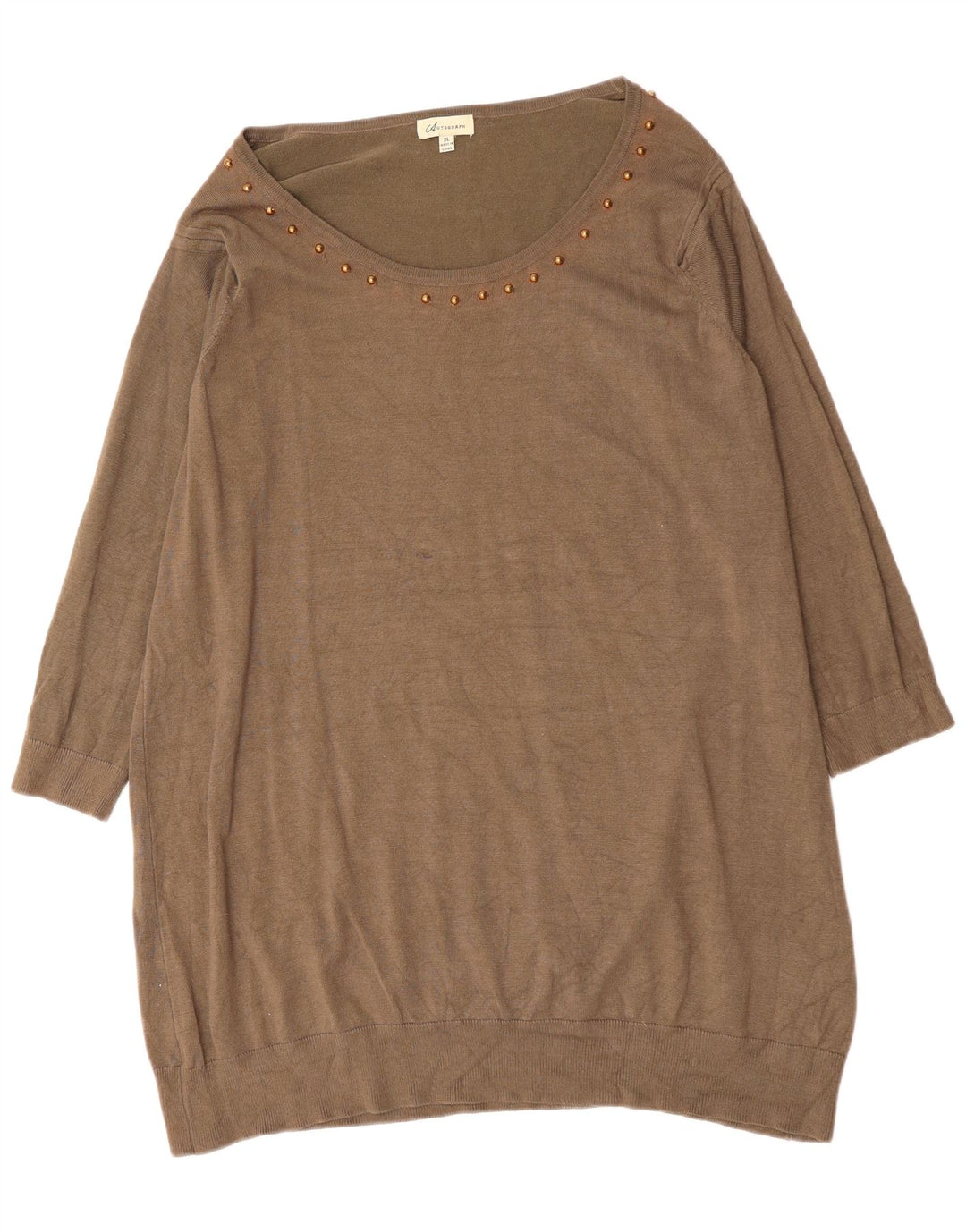 MARKS & SPENCER Damska sukienka sweterkowa z autografem UK 18 XL Szara wiskoza