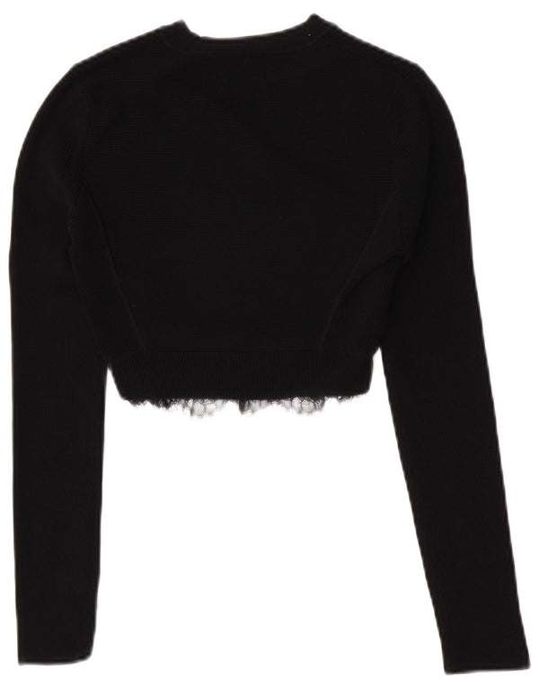 Damski sweter Zara z okrągłym dekoltem UK 8 Small Black Wiskoza