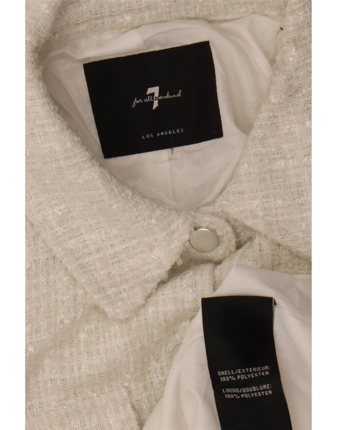 7 FOR ALL MANKIND Damska kurtka bomber UK 12 Średni biały poliester