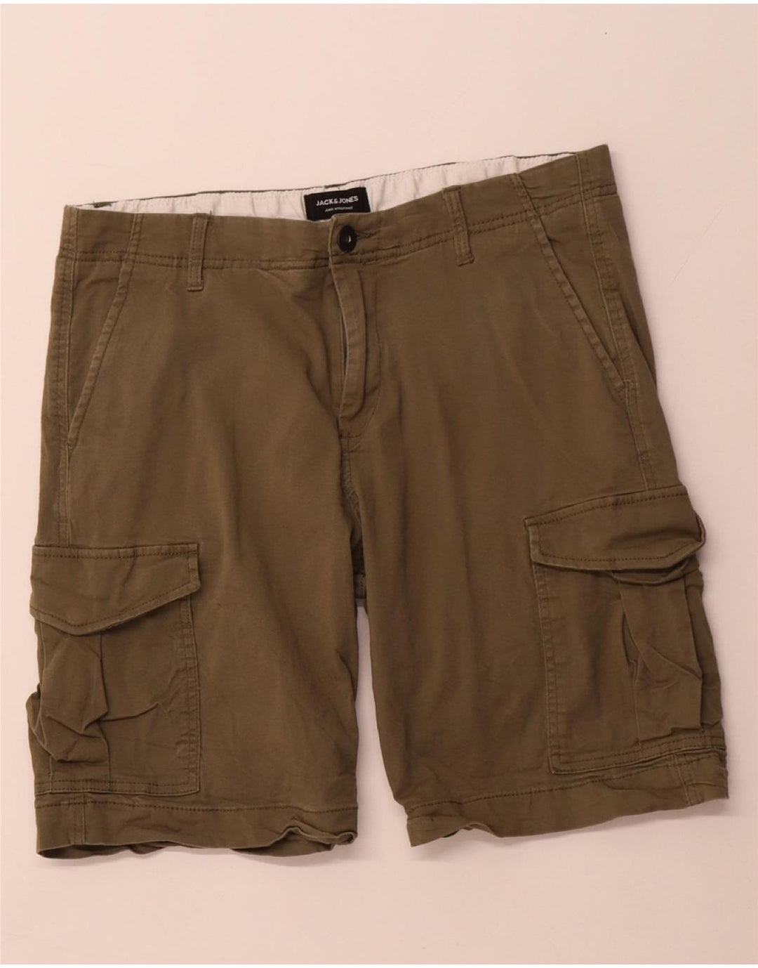 Męskie spodenki cargo JACK & JONES W32, średnia bawełna khaki