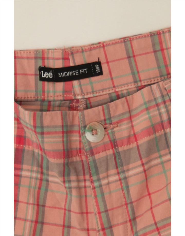 LEE Womens Mid Rise Casual Shorts W32 Large  Pink Check Vintage Lee and Second-Hand Lee from Messina Hembry 