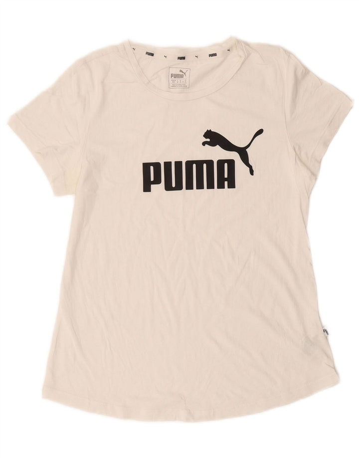 Damska koszulka z grafiką PUMA Top UK 12 Średnia biała bawełna
