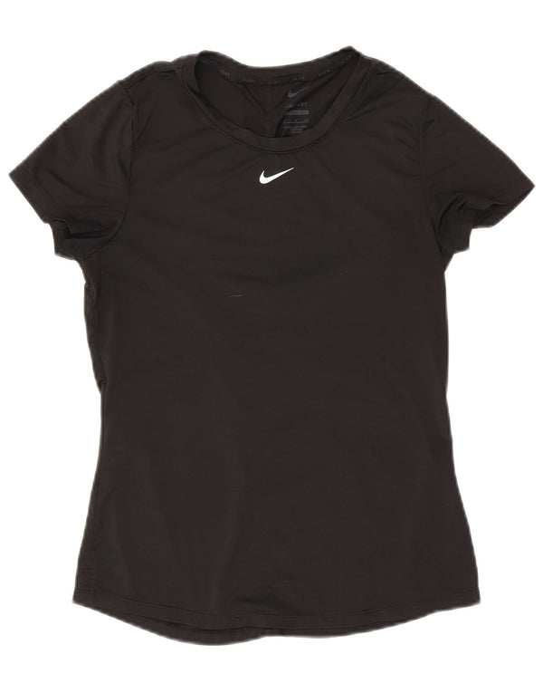 Damska koszulka NIKE Dri Fit Slim Fit Top UK 10, mały, czarny poliester