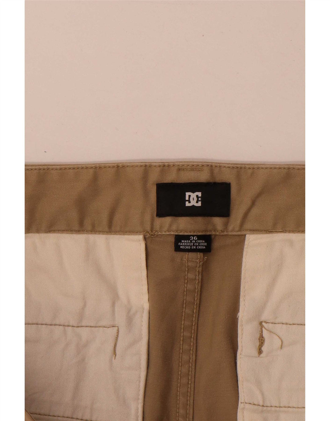 Męskie spodenki Chino DC W36, duże, beżowe, bawełniane