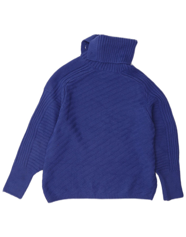 Marks & Spencer Damski sweter z golfem UK 10, mały, niebieski akryl