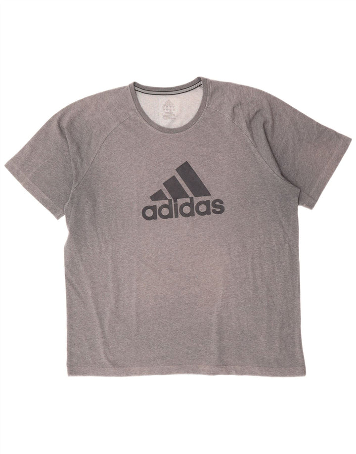 Męska koszulka ADIDAS Climalite Graphic Top XL, szary poliester