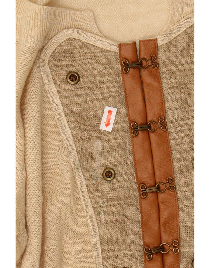 ALL SAINTS Damski sweter z dekoltem w łódkę UK 12 Średni beż lniany