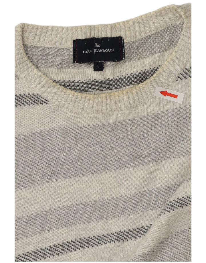 Męski sweter Marks & Spencer Blue Harbor z okrągłym dekoltem, duży, szary
